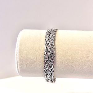 Vintage Italian Sterling Silver 925 Woven Braided Bracelet